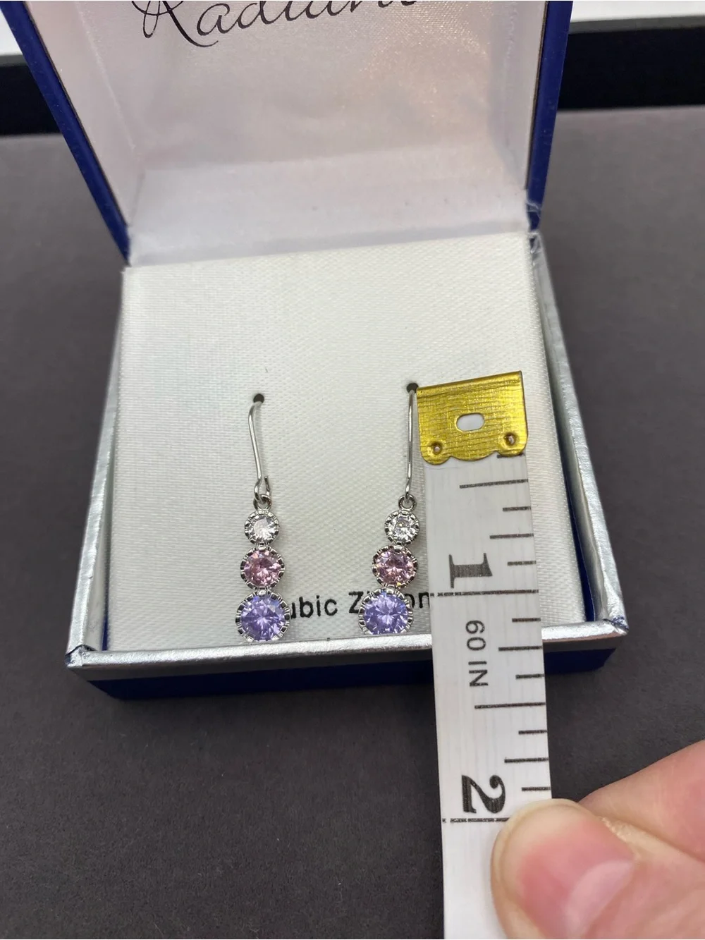 Pink & Lavender Cubic Zirconia Drop Earrings